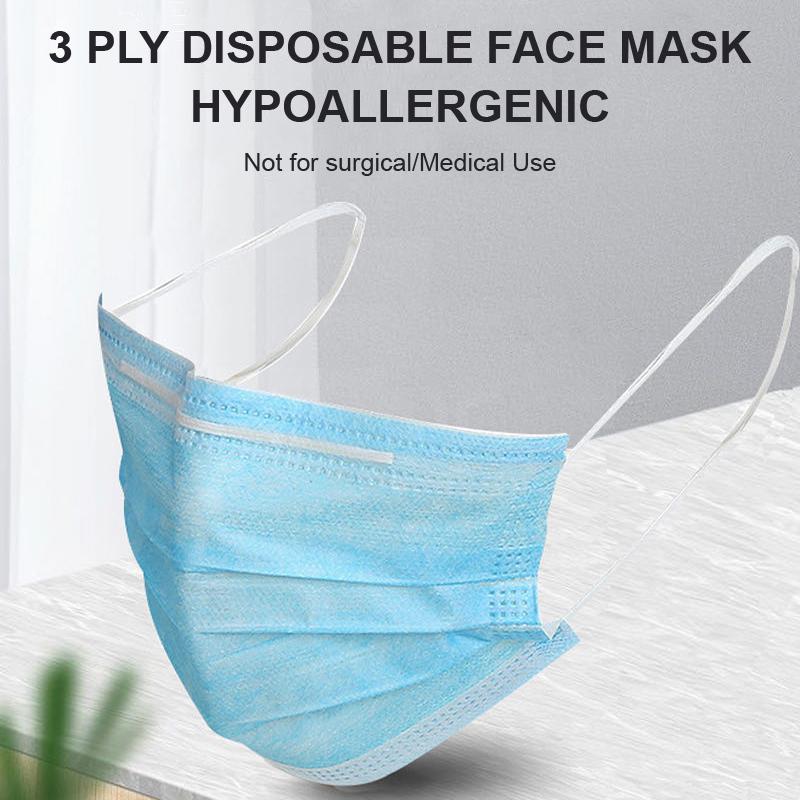 Omar Inc. 3 Ply Pleated Disposable Face Mask Adult One Size Box Of 50 -  Office Depot