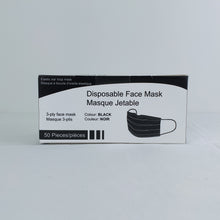 Load image into Gallery viewer, 100 Boxes of Black 3 Ply Masks in Boxes of 50, $0.075/mask