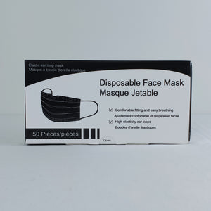 100 Boxes of Black 3 Ply Masks in Boxes of 50, $0.075/mask